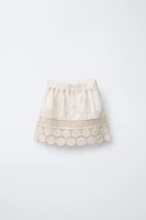 EMBROIDERED FLORAL SKIRT