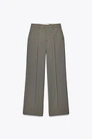 100% WOOL STRAIGHT LEG PANTS ZW COLLECTION