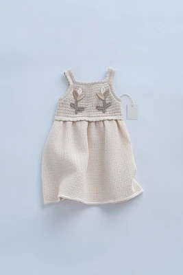 ZARA TIMELESS - WAFFLE COMBINATION KNIT DRESS