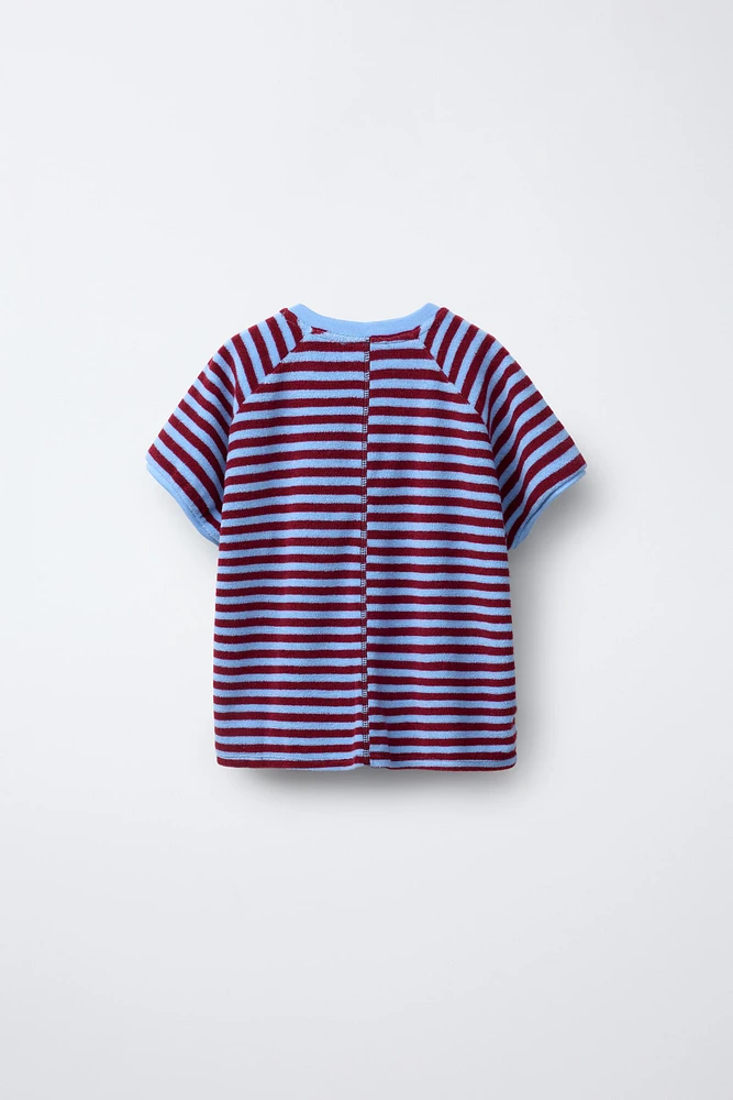 STRIPED TERRYCLOTH T-SHIRT