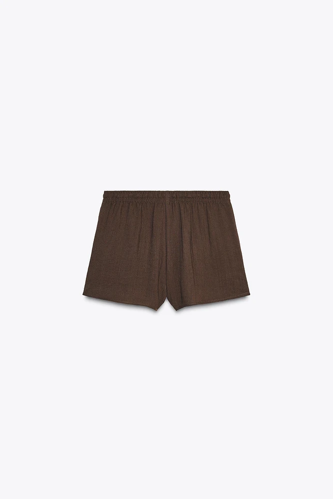 DRAWSTRING MINI SHORTS