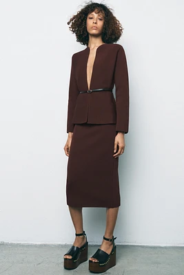 PLAIN KNIT PENCIL SKIRT