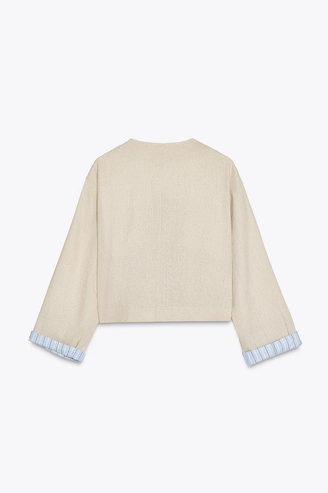 LINEN BLEND SHORT JACKET