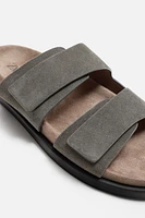 DOUBLE STRAP LEATHER SANDALS