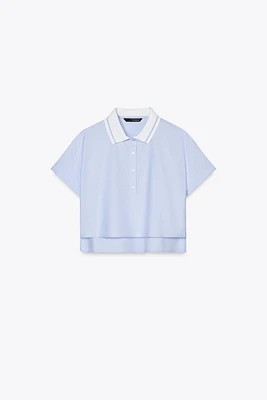 RIBBED COLLAR SHIRT