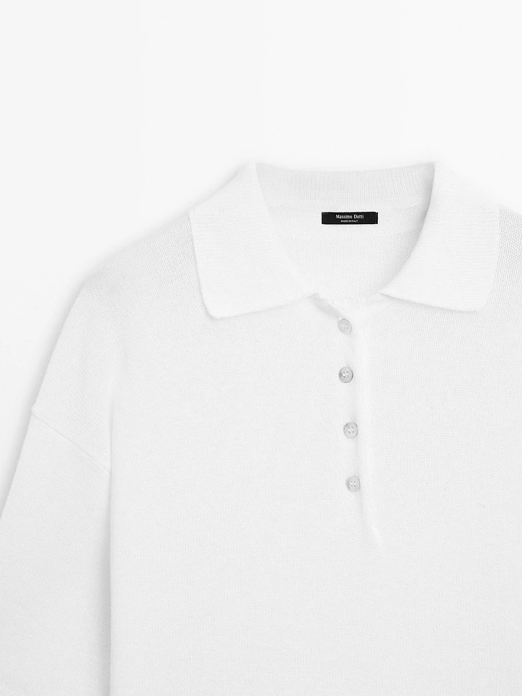 Pull en maille oversize à col polo