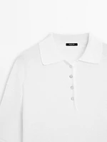 Pull en maille oversize à col polo