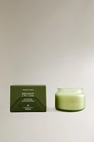 (240 G) BERGAMOT & ROSE, LEATHER SCENTED CANDLE