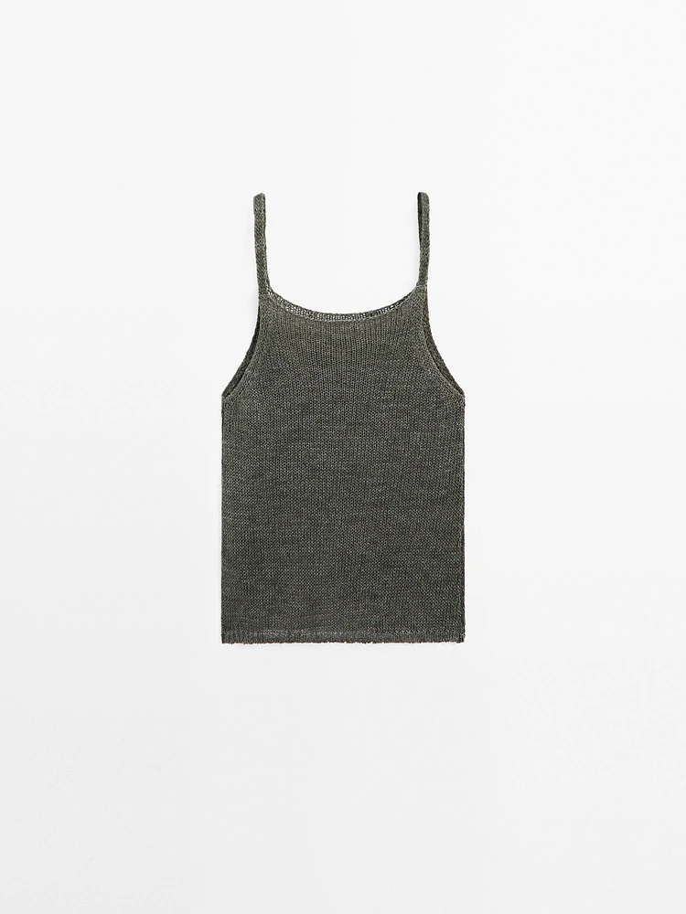 Faded strappy knit top