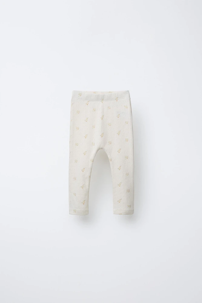 LOT DE DEUX LEGGINGS IMPRIMÉ POINTELLE