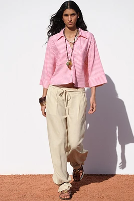 STRIPED LINEN SHIRT