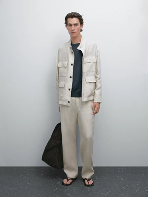 Total look linen trousers
