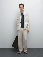 Total look linen trousers