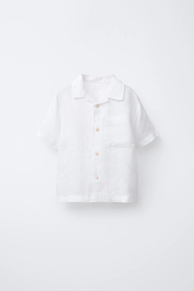 CHEMISE UNIE 100 % LIN
