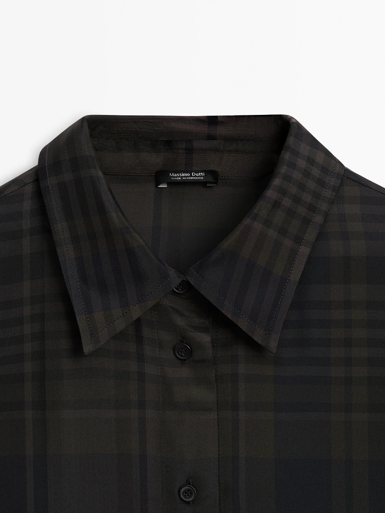 Long check overshirt