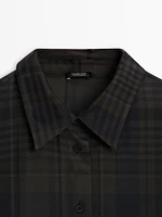 Long check overshirt