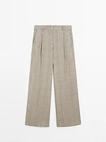 Pantalon de tailleur imprimé à carreaux