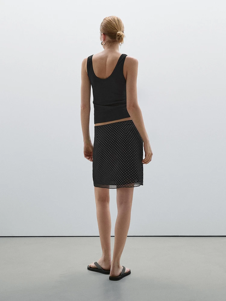 Short polka dot print skirt