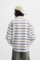 STRIPED LAYERED EFFECT POLO SHIRT