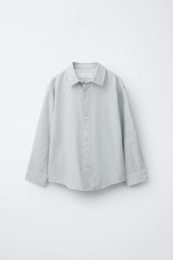STRIPED LINEN BLEND SHIRT