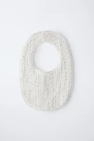TEXTURED WEAVE BIB WITH STARS