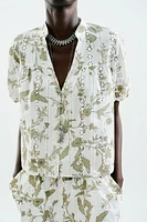 TOP IMPRIMÉ BRODERIES AJOURÉES