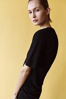 RUCHED MIDI DRESS