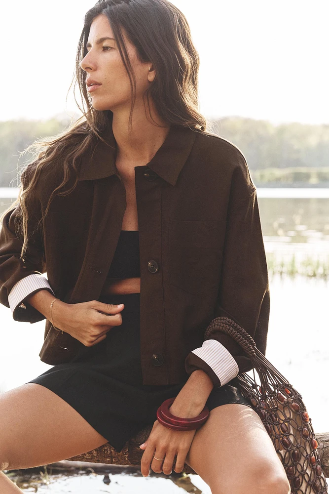 LINEN BLEND SHORT JACKET