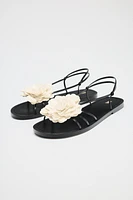 FLAT SANDALS WITH FLOWER