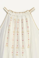 ROBE HALTER À FLEURS BRODÉES ÉDITION LIMITÉE