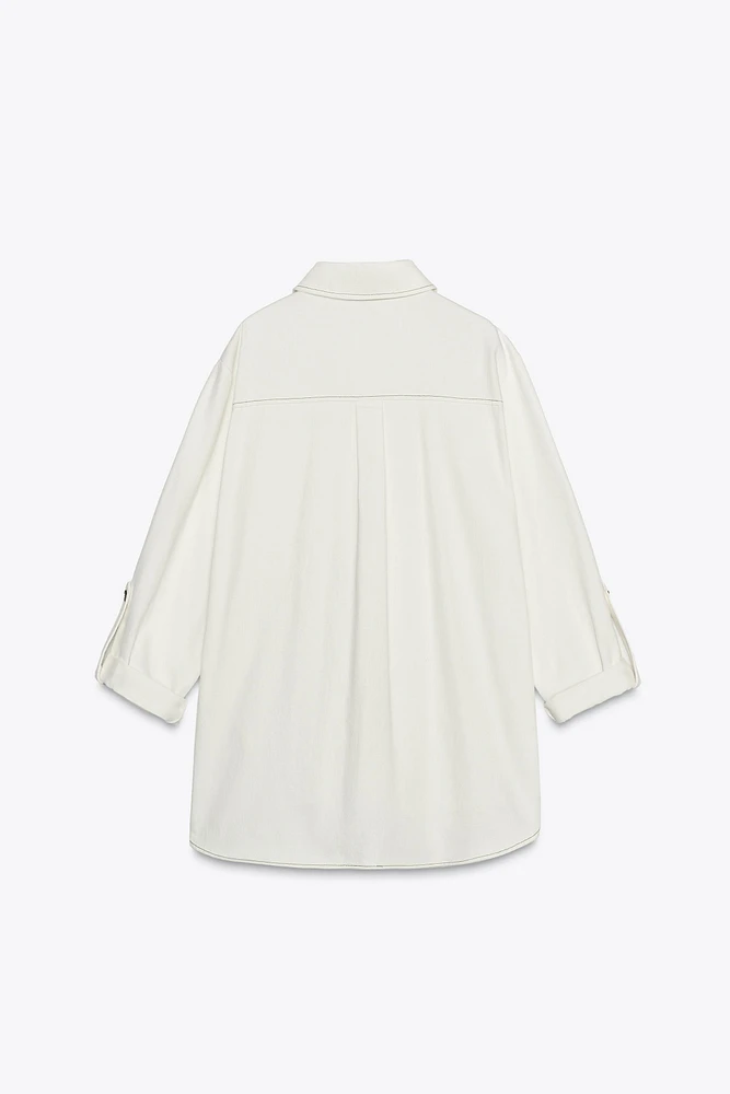 OVERSHIRT WITH CONTRASTING TOPSTITCHING