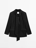 Blazer satiné avec foulard - STUDIO