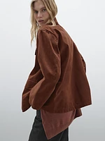 Russet cotton jacket with pocket details