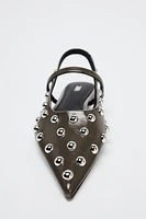 STUDDED FLAT SLINGBACKS