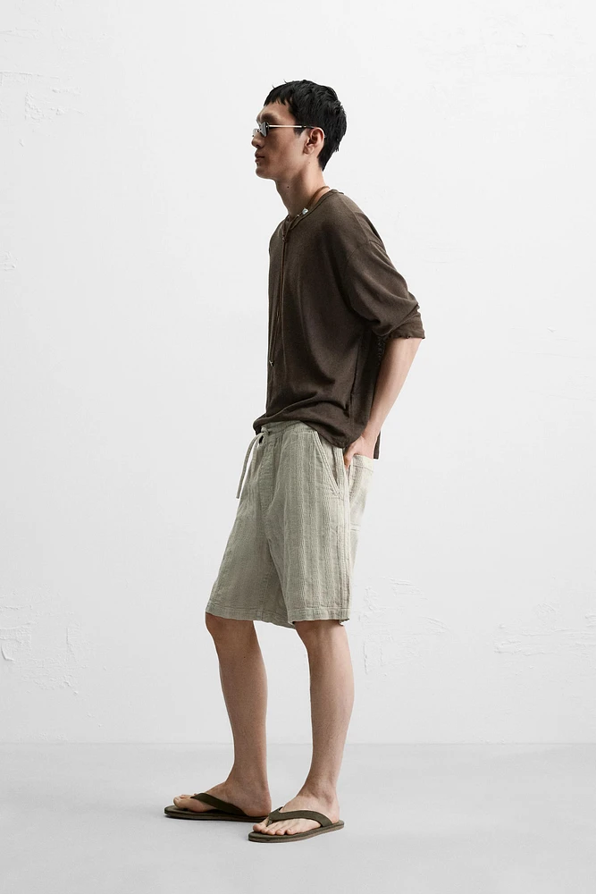 STRIPED JACQUARD SHORTS