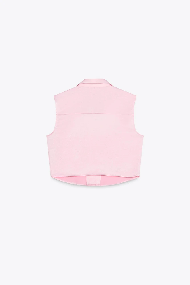 SATIN EFFECT CROP TOP