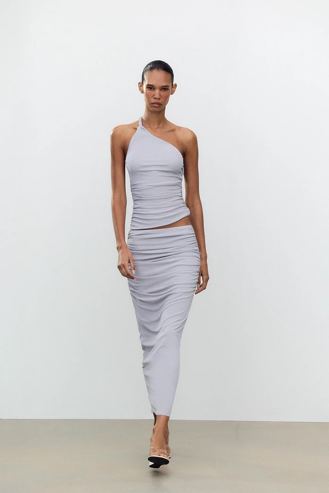 LINEN SKIRT WITH RUCHING