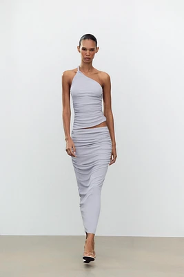 LINEN SKIRT WITH RUCHING