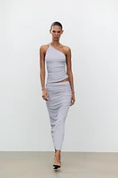 LINEN SKIRT WITH RUCHING