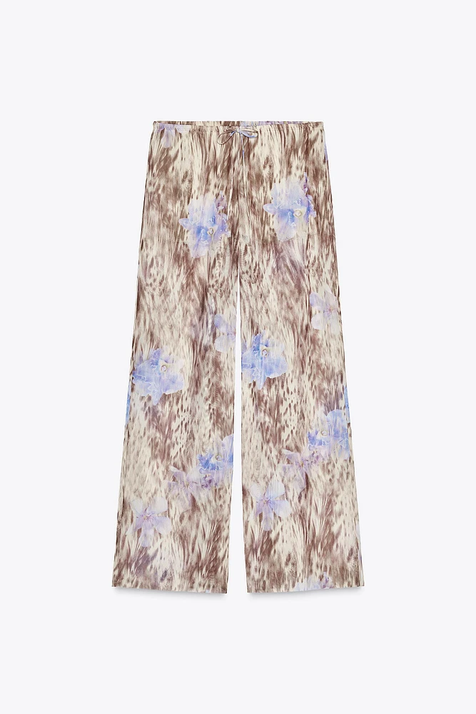 PRINTED TULLE PANTS