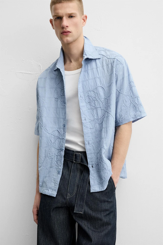 CHEMISE EN JACQUARD BRODÉE