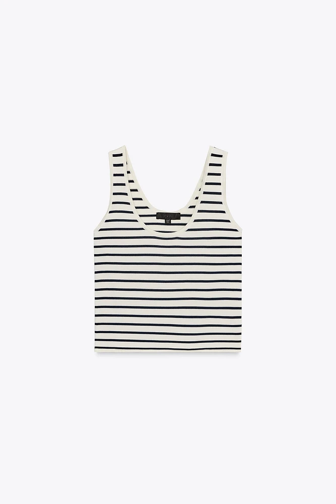 TOP EN MAILLE À RAYURES