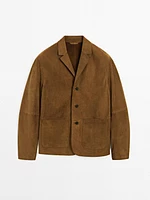 100% nubuck leather blazer