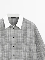 Check cotton blend shirt