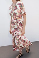 CUT OUT PRINTED POPLIN DRESS