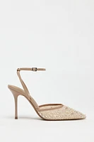 GLITTER MESH SLINGBACK HEELS
