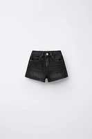 ANIMAL PRINT STAR PATCH DENIM SHORTS