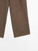 100% linen wide-leg trousers