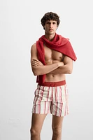 MAILLOT DE BAIN LONG À RAYURES