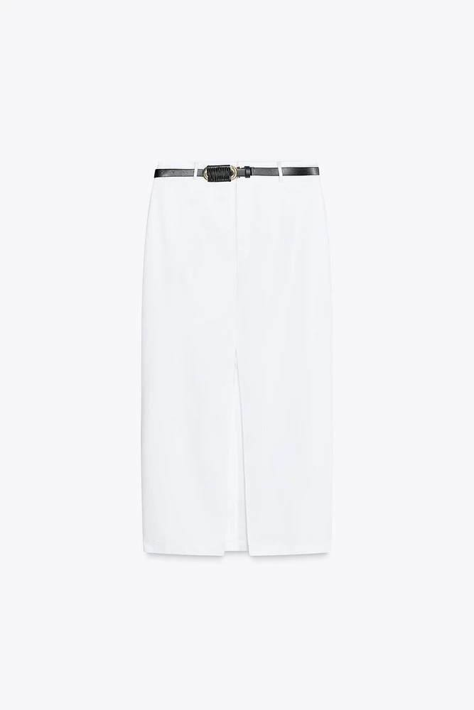 JUPE MIDI DROITE CEINTURE